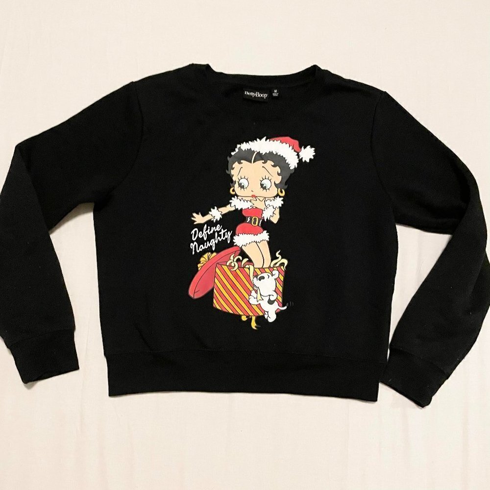 Betty Boop Christmas Fleece Sweater Womens Size Medium